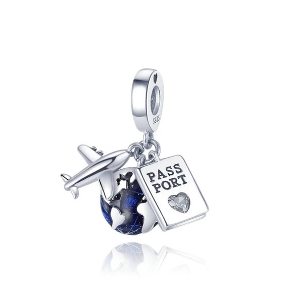 Pandora Jewelry - Pandora Travel Airplane Passport Plane Globe Charm